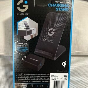 Fast Wireless Qi Charging Stand with USB-C Cable